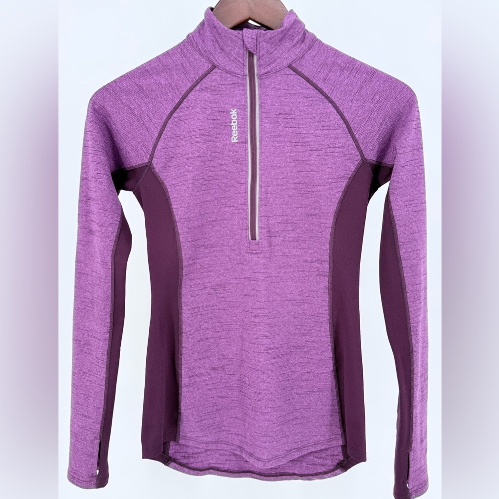 Reebok Violet Performance Quarter-Zip Athletic Top